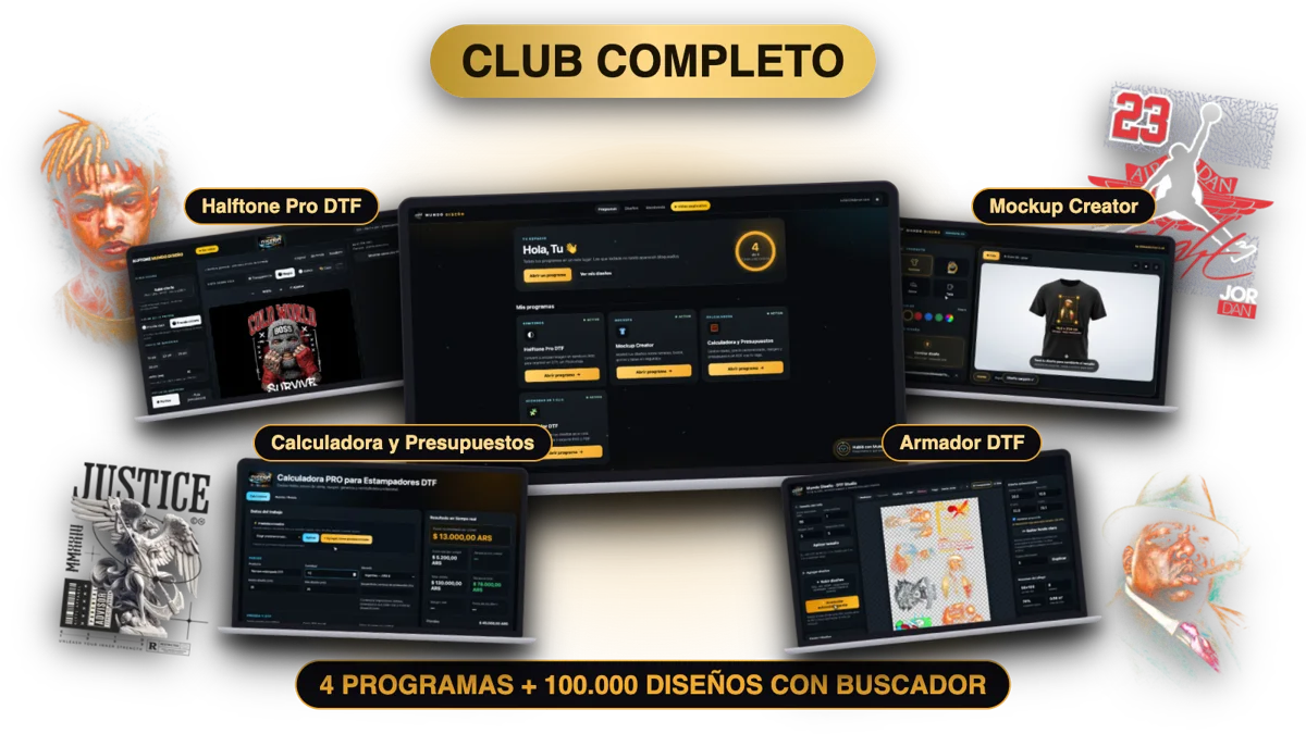 Club completo: 4 programas + 100.000 diseños